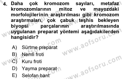 Tibbi Cihaz Ve Malzemeler Dersi 2018 - 2019 Yılı 3 Ders Sınavı 4. Soru