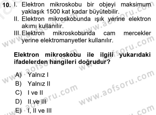 Tibbi Cihaz Ve Malzemeler Dersi 2018 - 2019 Yılı (Vize) Ara Sınavı 10. Soru