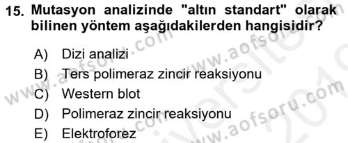 Tibbi Cihaz Ve Malzemeler Dersi 2018 - 2019 Yılı (Vize) Ara Sınavı 15. Soru