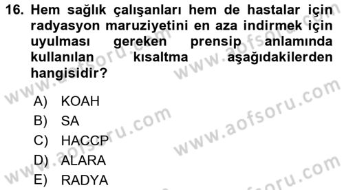 Tibbi Cihaz Ve Malzemeler Dersi 2018 - 2019 Yılı (Vize) Ara Sınavı 16. Soru