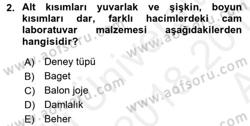 Tibbi Cihaz Ve Malzemeler Dersi 2018 - 2019 Yılı (Vize) Ara Sınavı 2. Soru