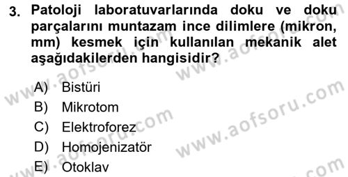 Tibbi Cihaz Ve Malzemeler Dersi 2018 - 2019 Yılı (Vize) Ara Sınavı 3. Soru