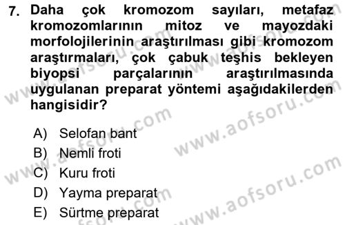 Tibbi Cihaz Ve Malzemeler Dersi 2018 - 2019 Yılı (Vize) Ara Sınavı 7. Soru