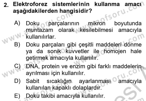 Tibbi Cihaz Ve Malzemeler Dersi 2018 - 2019 Yılı Yaz Okulu Sınavı 2. Soru