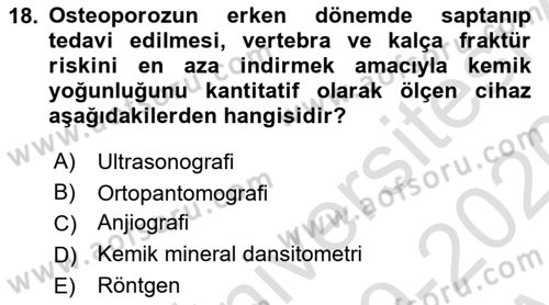 Tibbi Cihaz Ve Malzemeler Dersi 2019 - 2020 Yılı (Vize) Ara Sınavı 18. Soru