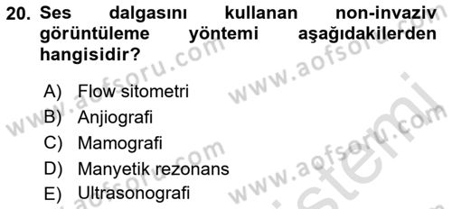 Tibbi Cihaz Ve Malzemeler Dersi 2019 - 2020 Yılı (Vize) Ara Sınavı 20. Soru