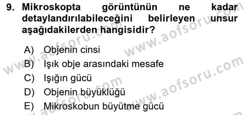 Tibbi Cihaz Ve Malzemeler Dersi 2019 - 2020 Yılı (Vize) Ara Sınavı 9. Soru