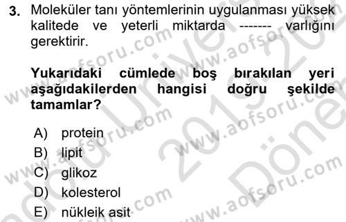 Tibbi Cihaz Ve Malzemeler Dersi 2019 - 2020 Yılı (Final) Dönem Sonu Sınavı 3. Soru