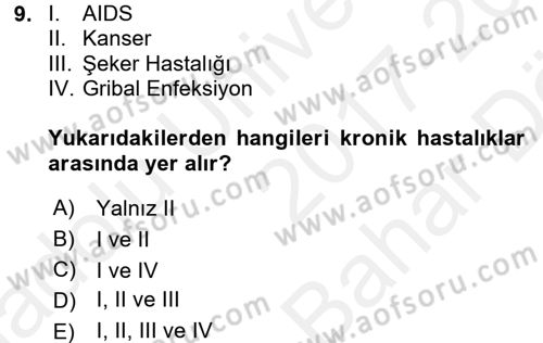 Bakım Elemanı Yetiştirme Ve Geliştirme 1 Dersi 2017 - 2018 Yılı (Vize) Ara Sınav Soruları 9. Soru
