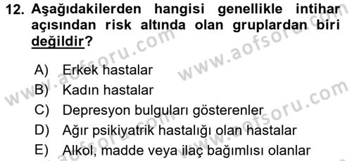 Bakım Elemanı Yetiştirme Ve Geliştirme 1 Dersi 2017 - 2018 Yılı (Final) Dönem Sonu Sınav Soruları 12. Soru