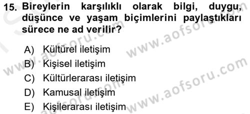 Bakım Elemanı Yetiştirme Ve Geliştirme 1 Dersi 2017 - 2018 Yılı (Final) Dönem Sonu Sınav Soruları 15. Soru
