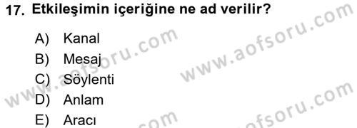 Bakım Elemanı Yetiştirme Ve Geliştirme 1 Dersi 2017 - 2018 Yılı (Final) Dönem Sonu Sınav Soruları 17. Soru