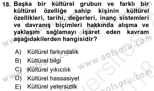 Bakım Elemanı Yetiştirme Ve Geliştirme 1 Dersi 2017 - 2018 Yılı (Final) Dönem Sonu Sınav Soruları 18. Soru
