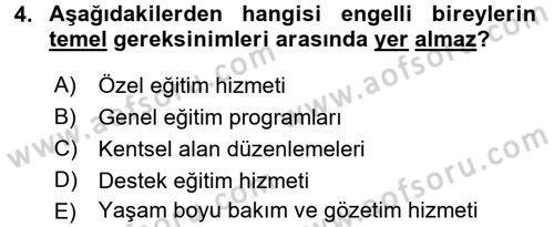 Bakım Elemanı Yetiştirme Ve Geliştirme 1 Dersi 2017 - 2018 Yılı (Final) Dönem Sonu Sınav Soruları 4. Soru