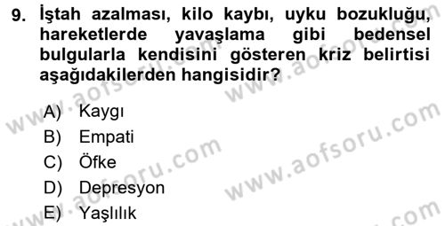 Bakım Elemanı Yetiştirme Ve Geliştirme 1 Dersi 2017 - 2018 Yılı (Final) Dönem Sonu Sınav Soruları 9. Soru