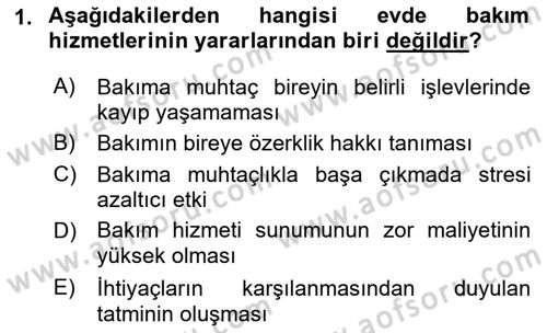 Bakım Elemanı Yetiştirme Ve Geliştirme 1 Dersi 2018 - 2019 Yılı 3 Ders Sınav Soruları 1. Soru