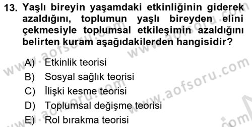 Bakım Elemanı Yetiştirme Ve Geliştirme 1 Dersi 2018 - 2019 Yılı 3 Ders Sınav Soruları 13. Soru