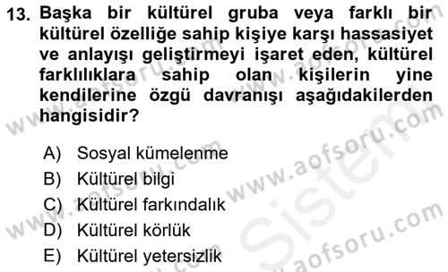 Bakım Elemanı Yetiştirme Ve Geliştirme 1 Dersi 2018 - 2019 Yılı (Final) Dönem Sonu Sınav Soruları 13. Soru