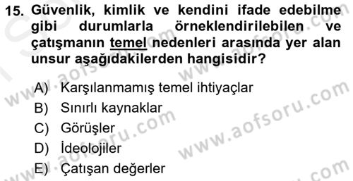 Bakım Elemanı Yetiştirme Ve Geliştirme 1 Dersi 2018 - 2019 Yılı (Final) Dönem Sonu Sınav Soruları 15. Soru