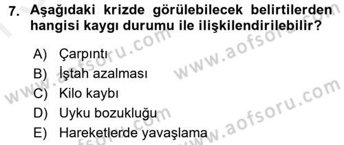 Bakım Elemanı Yetiştirme Ve Geliştirme 1 Dersi 2018 - 2019 Yılı (Final) Dönem Sonu Sınav Soruları 7. Soru