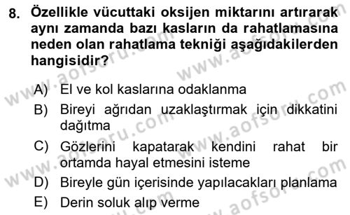 Bakım Elemanı Yetiştirme Ve Geliştirme 1 Dersi 2018 - 2019 Yılı (Final) Dönem Sonu Sınav Soruları 8. Soru