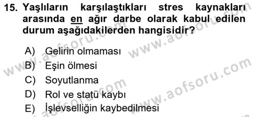 Bakım Elemanı Yetiştirme Ve Geliştirme 1 Dersi 2018 - 2019 Yılı Yaz Okulu Sınav Soruları 15. Soru