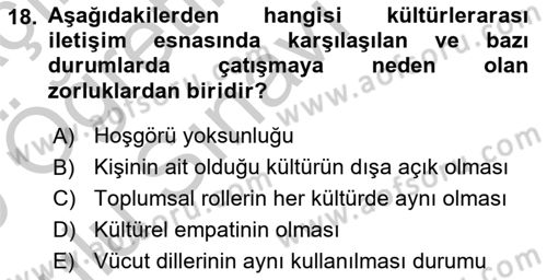 Bakım Elemanı Yetiştirme Ve Geliştirme 1 Dersi 2018 - 2019 Yılı Yaz Okulu Sınav Soruları 18. Soru