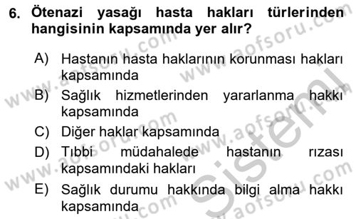 Bakım Elemanı Yetiştirme Ve Geliştirme 1 Dersi 2018 - 2019 Yılı Yaz Okulu Sınav Soruları 6. Soru