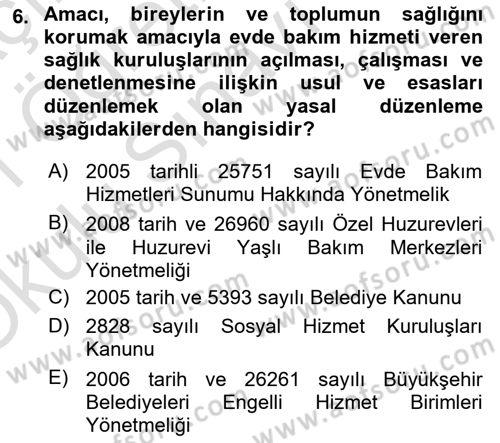 Bakım Elemanı Yetiştirme Ve Geliştirme 1 Dersi 2020 - 2021 Yılı Yaz Okulu Sınav Soruları 6. Soru