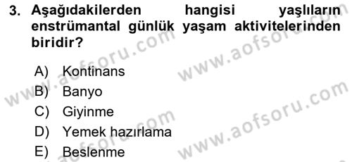 Bakım Elemanı Yetiştirme Ve Geliştirme 1 Dersi 2021 - 2022 Yılı (Vize) Ara Sınav Soruları 3. Soru