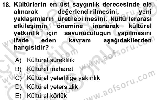 Bakım Elemanı Yetiştirme Ve Geliştirme 1 Dersi 2021 - 2022 Yılı (Final) Dönem Sonu Sınav Soruları 18. Soru
