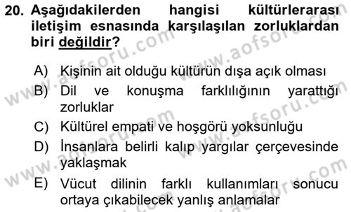 Bakım Elemanı Yetiştirme Ve Geliştirme 1 Dersi 2021 - 2022 Yılı (Final) Dönem Sonu Sınav Soruları 20. Soru
