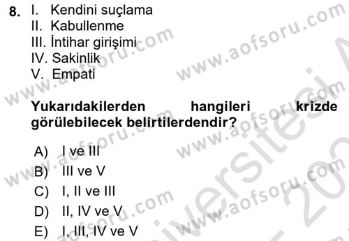 Bakım Elemanı Yetiştirme Ve Geliştirme 1 Dersi 2021 - 2022 Yılı (Final) Dönem Sonu Sınav Soruları 8. Soru