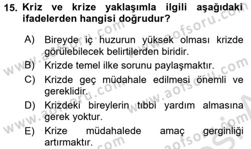 Bakım Elemanı Yetiştirme Ve Geliştirme 1 Dersi 2022 - 2023 Yılı Yaz Okulu Sınav Soruları 15. Soru