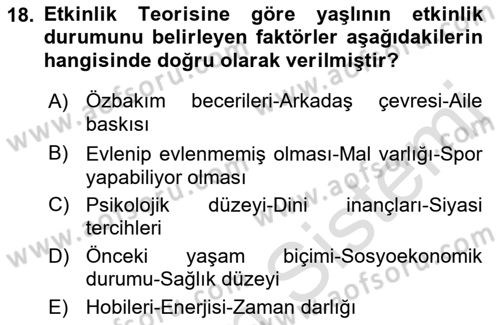 Bakım Elemanı Yetiştirme Ve Geliştirme 1 Dersi 2022 - 2023 Yılı Yaz Okulu Sınav Soruları 18. Soru