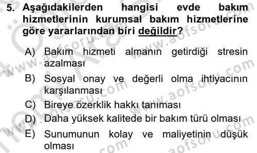 Bakım Elemanı Yetiştirme Ve Geliştirme 1 Dersi 2023 - 2024 Yılı (Vize) Ara Sınav Soruları 5. Soru