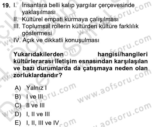 Bakım Elemanı Yetiştirme Ve Geliştirme 1 Dersi 2023 - 2024 Yılı (Final) Dönem Sonu Sınav Soruları 19. Soru
