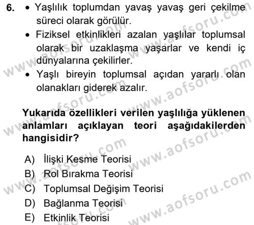 Bakım Elemanı Yetiştirme Ve Geliştirme 1 Dersi 2023 - 2024 Yılı (Final) Dönem Sonu Sınav Soruları 6. Soru