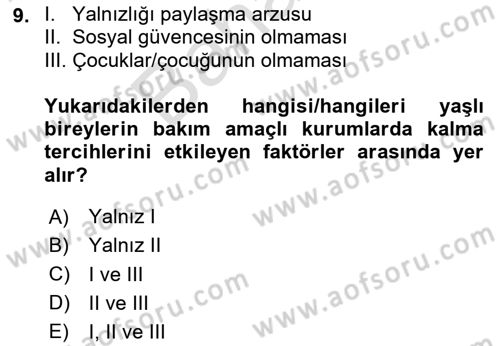 Bakım Elemanı Yetiştirme Ve Geliştirme 1 Dersi 2023 - 2024 Yılı (Final) Dönem Sonu Sınav Soruları 9. Soru