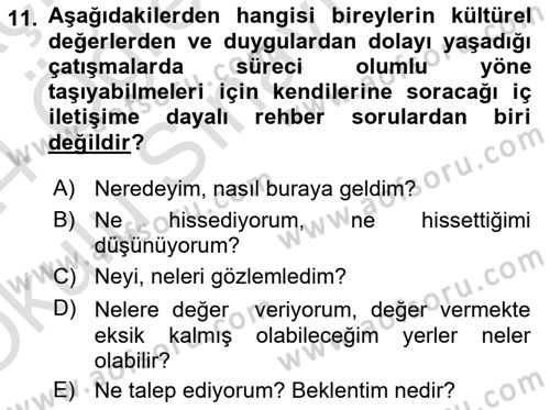 Bakım Elemanı Yetiştirme Ve Geliştirme 1 Dersi 2023 - 2024 Yılı Yaz Okulu Sınav Soruları 11. Soru