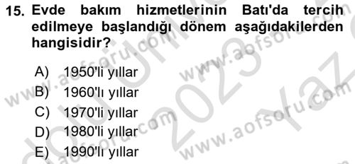 Bakım Elemanı Yetiştirme Ve Geliştirme 1 Dersi 2023 - 2024 Yılı Yaz Okulu Sınav Soruları 15. Soru