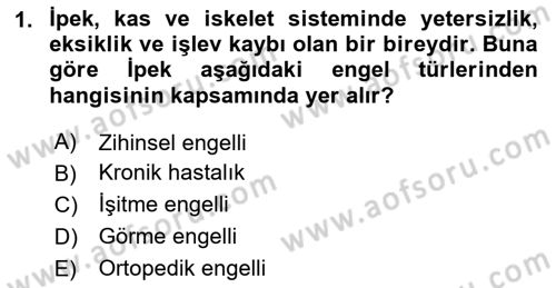 Bakım Elemanı Yetiştirme Ve Geliştirme 1 Dersi 2024 - 2025 Yılı (Vize) Ara Sınav Soruları 1. Soru