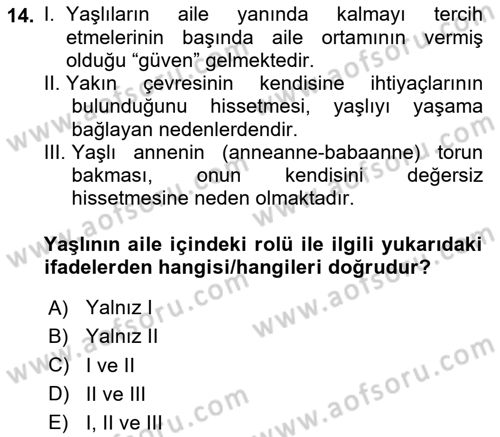 Bakım Elemanı Yetiştirme Ve Geliştirme 1 Dersi 2024 - 2025 Yılı (Final) Dönem Sonu Sınav Soruları 14. Soru