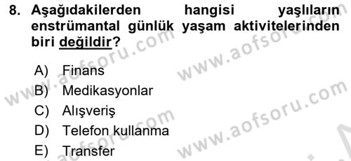 Bakım Elemanı Yetiştirme Ve Geliştirme 1 Dersi 2024 - 2025 Yılı (Final) Dönem Sonu Sınav Soruları 8. Soru