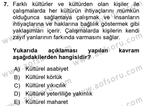 Bakım Elemanı Yetiştirme Ve Geliştirme 1 Dersi 2024 - 2025 Yılı Yaz Okulu Sınav Soruları 7. Soru