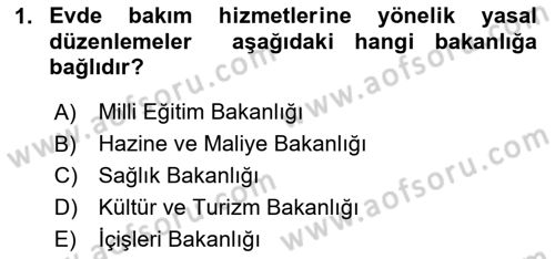 Bakım Elemanı Yetiştirme Ve Geliştirme 1 Dersi 2025 - 2026 Yılı (Vize) Ara Sınav Soruları 1. Soru