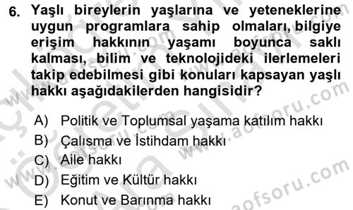 Bakım Elemanı Yetiştirme Ve Geliştirme 1 Dersi 2025 - 2026 Yılı (Vize) Ara Sınav Soruları 6. Soru