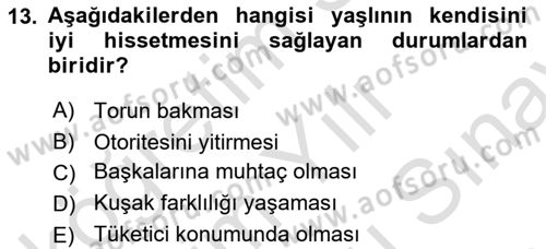 Bakım Elemanı Yetiştirme Ve Geliştirme 1 Dersi 2025 - 2026 Yılı (Final) Dönem Sonu Sınav Soruları 13. Soru