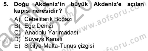 Akdeniz Uygarlıkları Sanatı Dersi 2012 - 2013 Yılı (Vize) Ara Sınavı 5. Soru