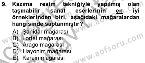 Akdeniz Uygarlıkları Sanatı Dersi 2012 - 2013 Yılı (Vize) Ara Sınavı 9. Soru